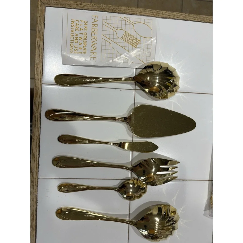 Farberware Chambord Regal 24k Gold Electroplate‎ Serving Tableware Lot Of 6